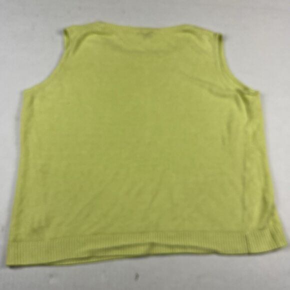 Talbots Linen Knit Sweater Tank Green 2XP Sleeveless Cottagecore Minimalist Top - Picture 9 of 10
